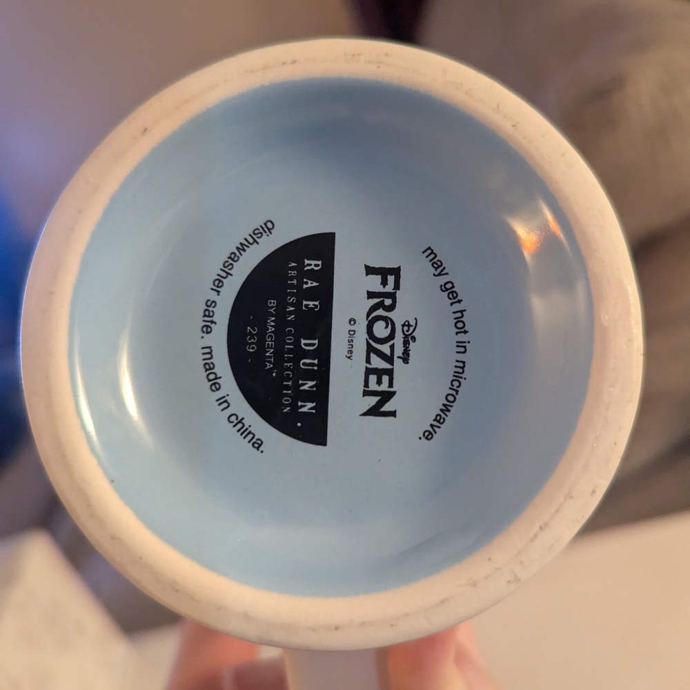 Disney Rae Dunn Frozen Anna & Olaf “UP TO SNOW GOOD” ❄️ Double Sided Mug NEW - Picture 6 of 6